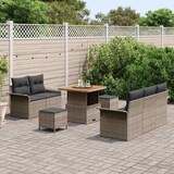 thumbnail of vidaXL Garten-Sofa-Set mit Kissen mit Speicher mit Kissen 8 pcs Grau