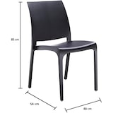 thumbnail of Sedia set 4 pz in resina impilabile made in Italy design per interno esterno SOFIA Nera