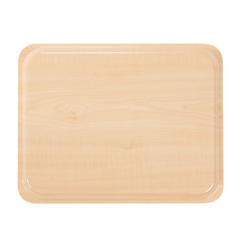 Plateau Capri rebord élevé - Surface lisse - 43 x 61 cm - Bouleau - Lot de 12 - Cambro