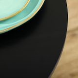 thumbnail of Esstisch Rund Schwarz 70x70x75 cm platzsparend für kleine Räume mit MDF Tischplatte lackiert und Stahlfuß rutschfest, modern und stabil