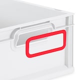 thumbnail of PROREGAL SparSet 5x Eurobox NextGen Color mit Auflagedeckel & Verschlüsse, HxBxT 12x30x40cm, 11L, Grau, Griffe rot offen, Eurobehälter, Box