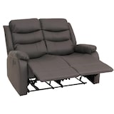 thumbnail of 2er Kinosessel HWC-O62, Relaxsessel Fernsehsessel mit Armlehne, Liegefunktion Kunstleder ~ grau
