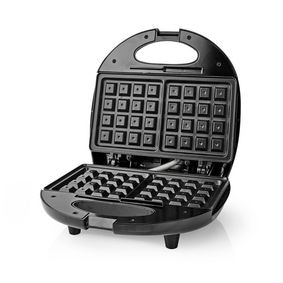 Nedis Wafelijzer - Belgische wafels - 22 x 12 cm - 750 W - Automatische temperatuurregeling - Aluminium / Kunststof