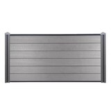 thumbnail of WPC-Sichtschutz Sarthe, Windschutz Zaun, WPC-Pfosten ~ Basiselement niedrig, 1,95m grau