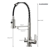 thumbnail of Bernd | Estera filtrante cepillada plateada para gastronomía de 3 vías Grifo ósmosis de acero inoxidable con resorte para cocina giratorio 360°