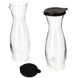 thumbnail of 2x MIA MISURA Wein-Karaffe mit Deckel schwarz 1L geeicht Glas-Krug Saft Wasser