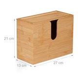 thumbnail of Relaxdays Papierhandtuchspender, mit Deckel, für H2 Papierhandtücher, HxBxT 21x27x13 cm, Zum Aufhängen, Bambus, natur