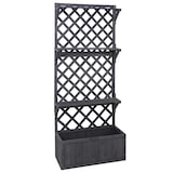 thumbnail of Canteiro elevado HWC-P69, plantador/caixa de flores plantador treliça prateleira treliça madeira FSC® 177x77x33cm ~ cinzento antracite