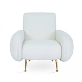 thumbnail of Fauteuil vintage en tissu bouclette blanc