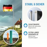 thumbnail of MONZANA® Fahnenmast Aluminium Teleskop 630cm Bodenhülse 60cm inkl. Flagge Flaggenmast Mast Flagge Alu