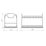 thumbnail of Scolapiatti da appoggio, 435x270x275 mm, Acciaio, Cromato lucido