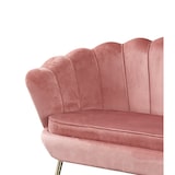 thumbnail of SalesFever schelp sofa | fluwelen stofhoes | goudkleurig metalen frame | B 136 x D 77 x H 78 cm | roze