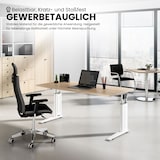 thumbnail of bümö höhenverstellbarer Schreibtisch U-Serie 140x80 weiß, Gestell in Silber - PC Tisch für's Büro manuell höhenverstellbar, Computertisch verstellbar