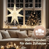 thumbnail of Casaria LED Weihnachtsstern mit Ständer Pailetten Beleuchtet 60 cm creme Papierstern Weihnachten Weihnachtsdeko Leuchtstern Dekostern Adventsstern