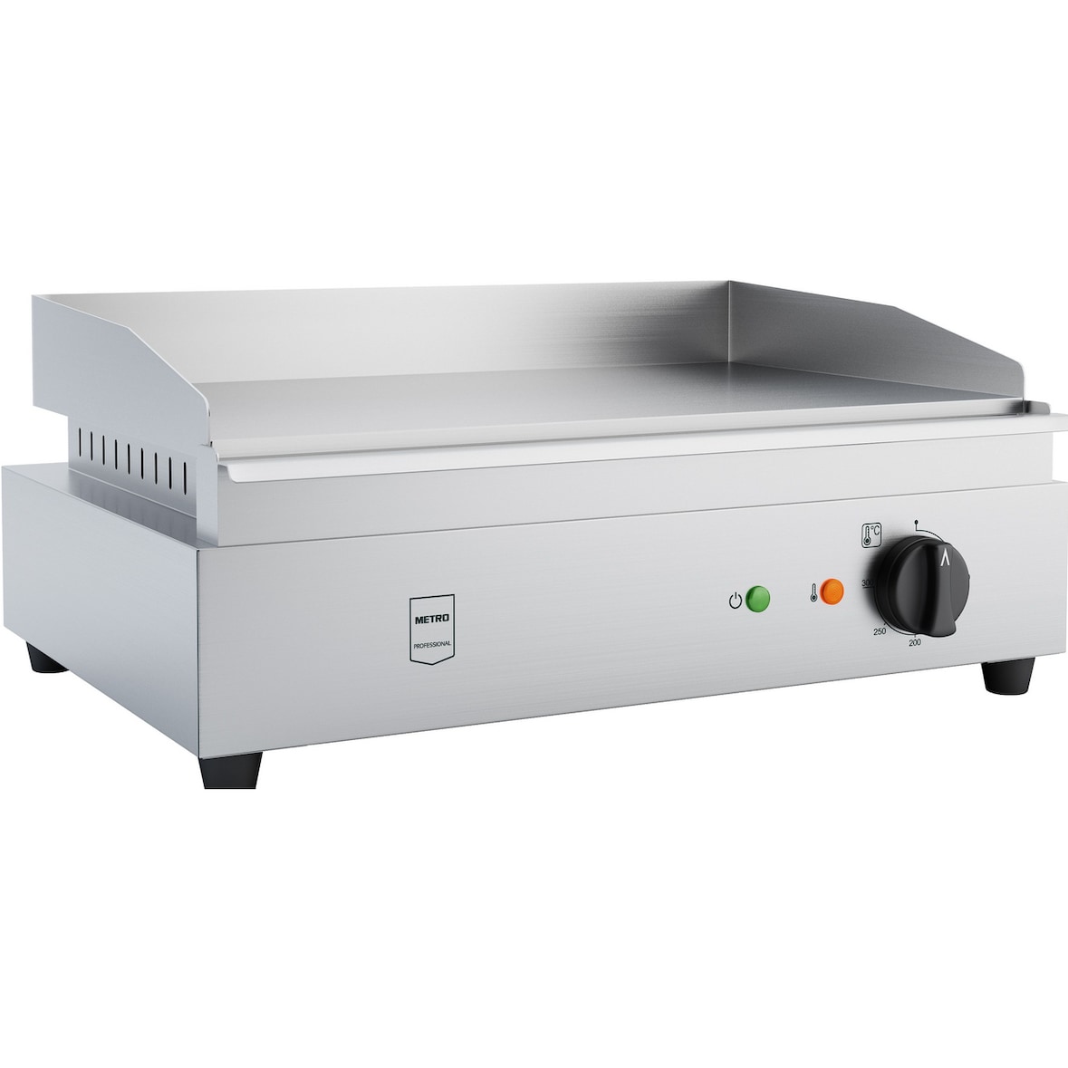 METRO Professional Griddleplatte GEG2101, Edelstahl, 55 x 41.7 x 24 cm, 2400 W, abnehmbare Auffangwanne, Überhitzungsschutz, silber