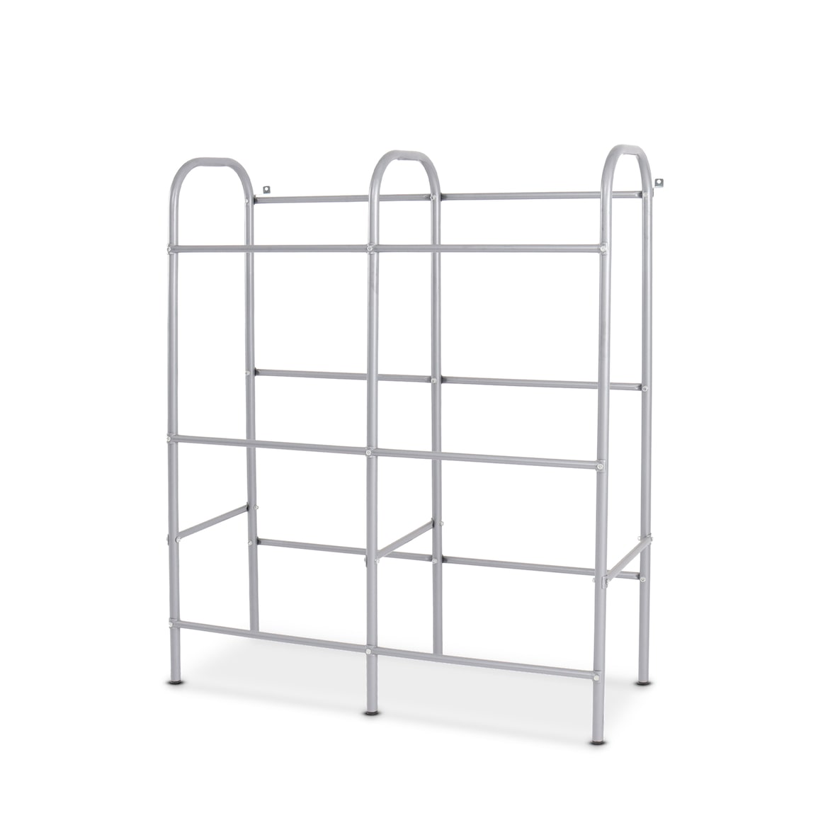 Getränkekistenregal für 6 Kästen "Rocket" - Flaschenregal, Getränkekistenhalter mit Wandbefestigung aus Metall in grau / 96,5 x 32,5 x 115,5 cm