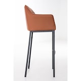 thumbnail of Conjunto de 2 bancos de bar DAMASO em imitação de pele com estrutura de 4 pernas marrom claro/preto