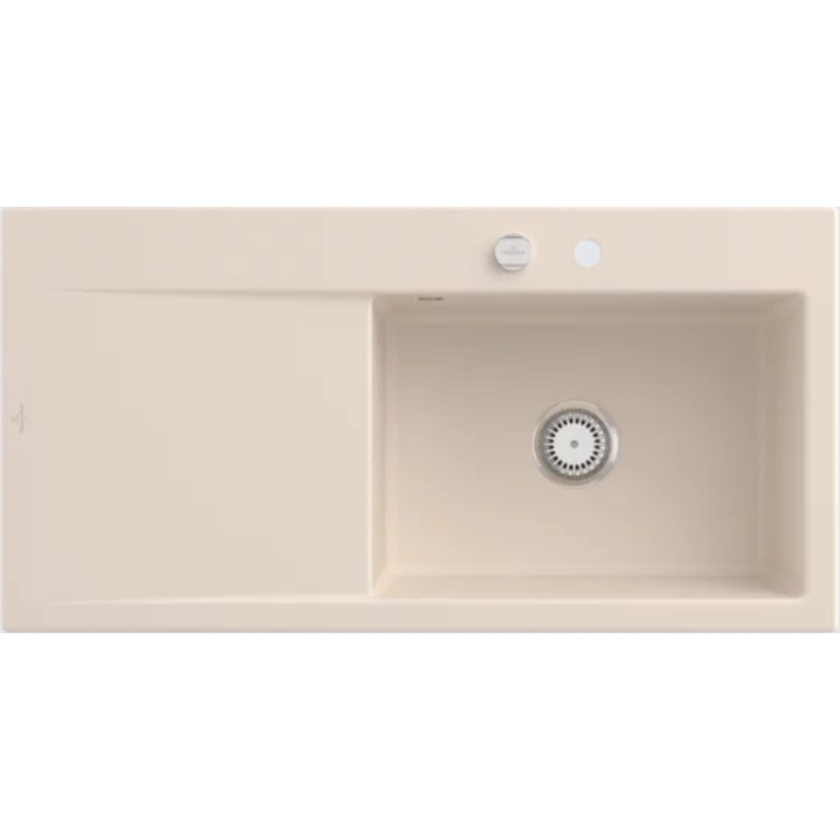 Villeroy&Boch Rechteckiges Spülbecken, Küchenspüle Subway Style 60 Ivory CeramicPlus 1000x510mm, Unterschrankbreite 60 cm