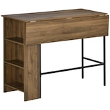 thumbnail of HOMCOM mesa de bar extensible mesa de bistró mesa de comedor con 3 estantes de almacenamiento y marco de metal para cocina comedor 120x76x91,4 cm