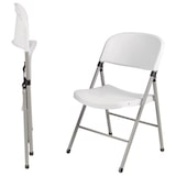 thumbnail of Bolero klapstoelen van kunststof en staal in wit, 2 stuks