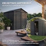 thumbnail of ECD Germany Gartenhaus Kunststoff mit Boden, Gerätehaus wetterfest 5m³ 151x182x220 cm Dunkelgrau Geräteschuppen Gartenschuppen Outdoor Aufbewahrung