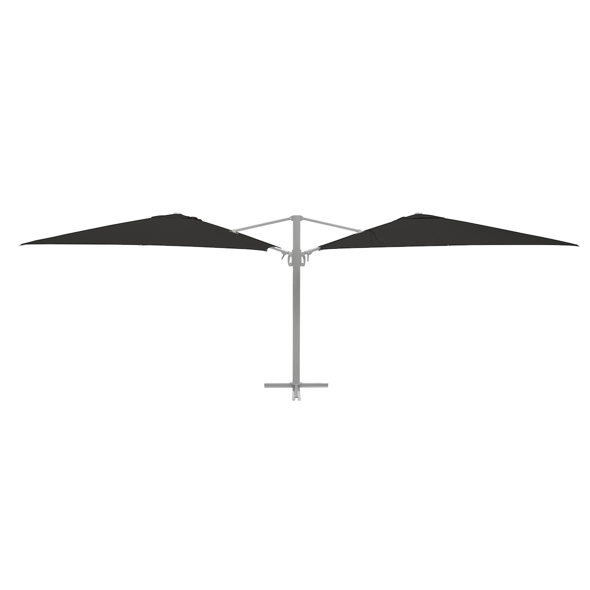 METRO PROFESSIONAL Parasol double tête, aluminium / polyester, 3 x 3 m, protection UV50+, hydrofuge, anthracite / platine
