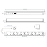 thumbnail of BACHMANN 19": ciabatta a 9 vie, senza interruttore, alluminio