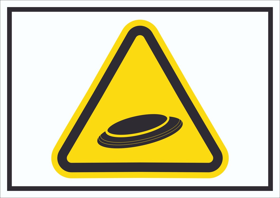 Vorsicht Frisbee Schild Symbol A1 (594x841mm)
