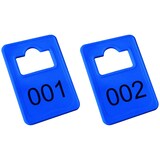 thumbnail of CombiCraft Garderobemarken 'Tiffany' Blau - 100 Stück - nummeriert von 1 bis 100 - aus Kunststoff - 36,3 x 50,5 mm mit Aufhängeloch