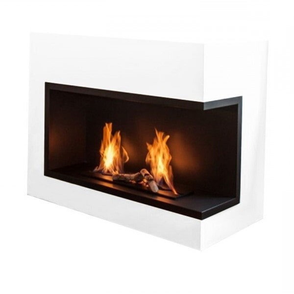 NILLA 1080 - Lareira de canto a bioetanol. Abertura direita - Queimador onda 65cm / Capacidade 4,4L