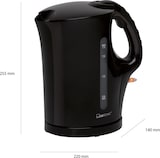 thumbnail of Clatronic WK 3445 Hervidor Agua Eléctrico, 1,7 L, Resistencia Acero Inox, Inalámbrico, Apagado Automático, Base 360º, Negro, 2200W