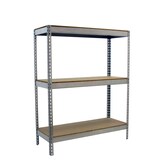 thumbnail of SimonRack Rayonnage industriel, 1500x1200x600 mm, 600 kg au point de flexion, 3 étagères bois, rayonnage garage, Galvanisé/Bois- Simonforte