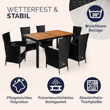 thumbnail of CASARIA® Polyrattan Gartenmöbel Set 150x90cm Esstisch Akazie Schwarz