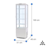 thumbnail of Cleiton® Vitrina Pastelera Expositora Refrigerada Vertical 4 Estantes 1 Puerta Blanca 230 Litros Ventilada | Vitrina de Suelo Cristal Recto