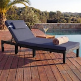 thumbnail of Poly-Rattan Sonnenliege HWC-A51, Relaxliege Gartenliege Liege ~ Premium anthrazit, Kissen grau
