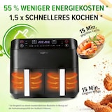 thumbnail of MAXXMEE Heißluft-Fritteuse Doppelkorb - 2x 3,8 l - 6 Programme Fritteuse - 2400 W - ohne Öl - 2 unanbhängige Garzonen - Schwarz