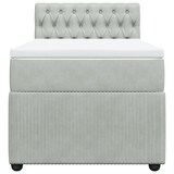 thumbnail of vidaXL Boxspringbett mit Matratze Hellgrau 90x190 cm Samt