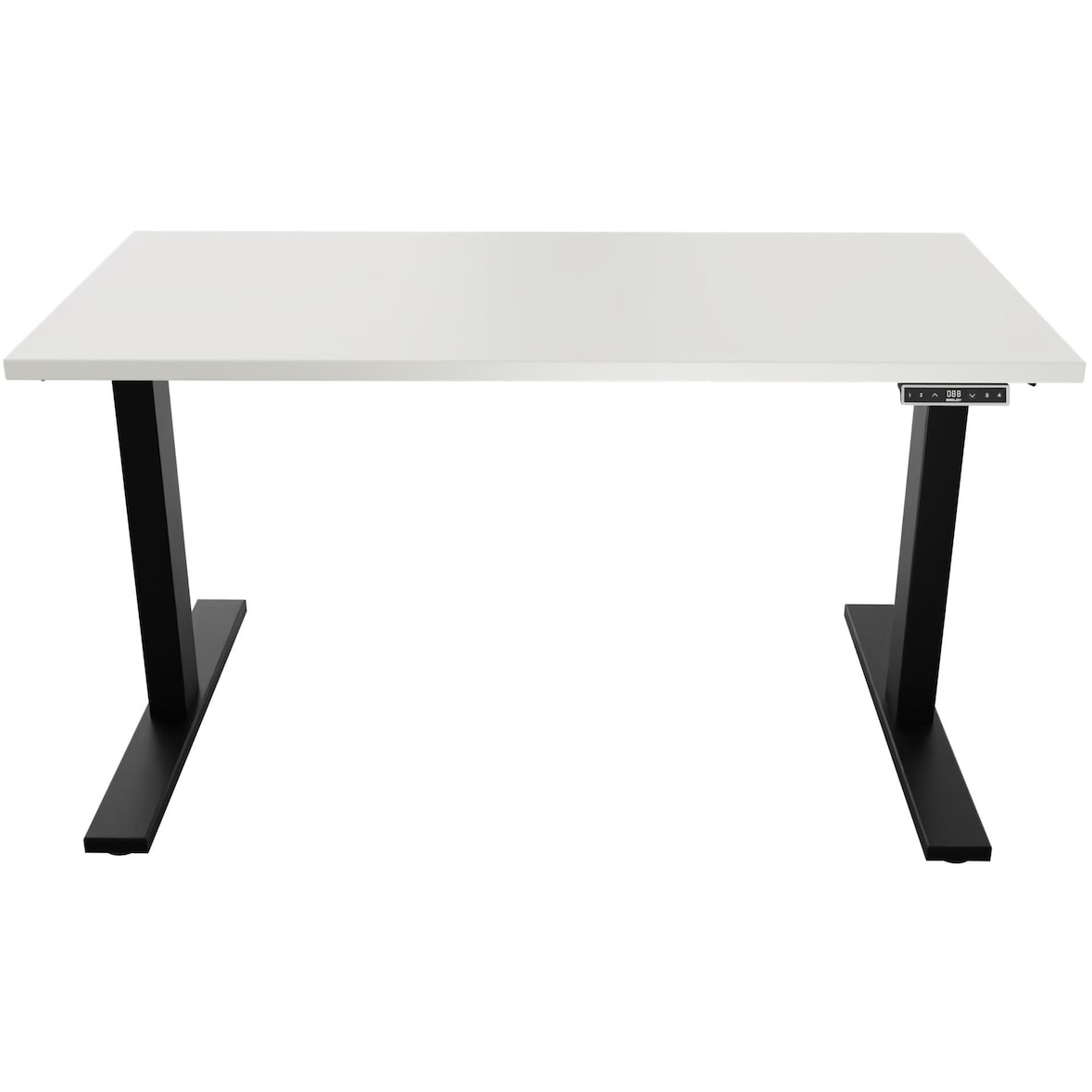 Bisley E-WonderTech elektrisch höhenverstellbarer Schreibtisch 140x60 cm in schwarz/weiß - Elektrischer Tisch höhenverstellbar mit Memory-Funktion