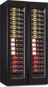 thumbnail of KLIMAITALIA Weinkühlschrank zwei Türen doppelt so warm. Unendliche Glastüren. LED-Beleuchtung. Edelst.regale. Thermo digital. Mod. SW224-2TB