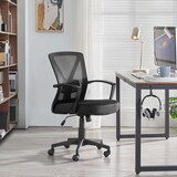 thumbnail of Yaheetech Bürostuhl, Schreibtischstuhl mit Armlehnen, Drehstuhl mit Netzrückenlehne, Computerstuhl Ergonomischer Design, belastbar bis 136 kg, Schwarz