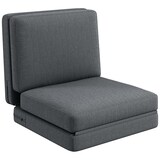 thumbnail of Bodensofa klappbar 72x75x80 cm Dunkelgrau 3 in 1 als Bodensessel Chaiselongue und Schlafsofa mit Samtoptik 29 cm Polster
