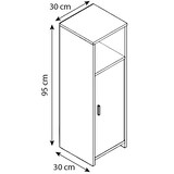 thumbnail of VCM Badmöbel Midischrank Zalo Weiß / Schwarz H. 95 x B. 30 x T. 30 cm