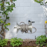 thumbnail of Relaxdays Schlauchtrommel, ohne Schlauch, Edelstahl, für die Wand, Schlauchroller, H x B x T: 27 x 47 x 35 cm, silber