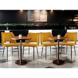 thumbnail of METRO PROFESSIONAL Gepolsterter Restaurantstuhl Salto 2er Set, Stahl/Polyester, gelb/schwarz