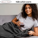 thumbnail of Kuscheldecke Schwarz 220x240 cm Wolldecke Fleece extra weiche Wohndecke Sofa