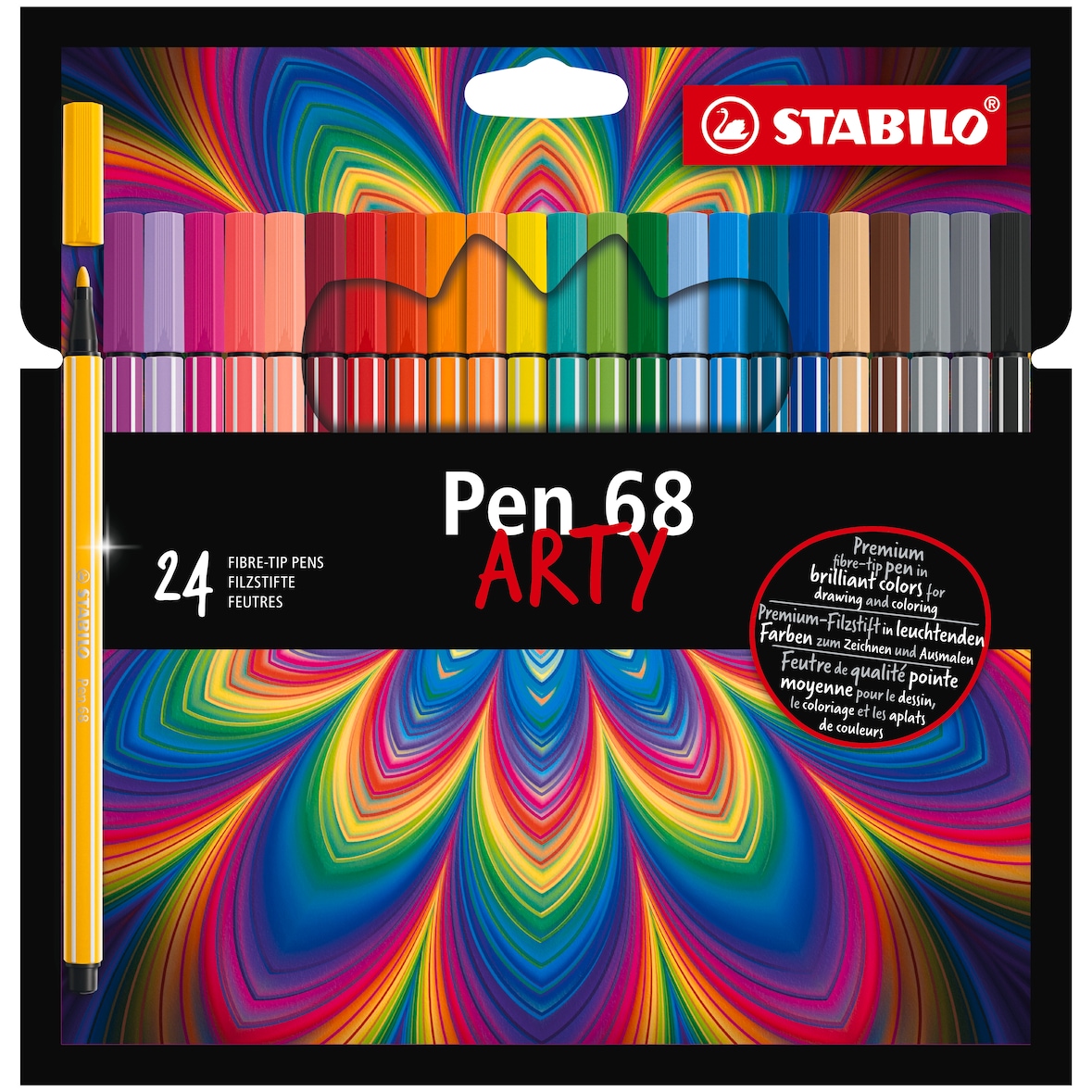 STABILO® 6824-1-20 Pen 68 ARTY Premium-Filzstift - 24er Kartonetui sortiert