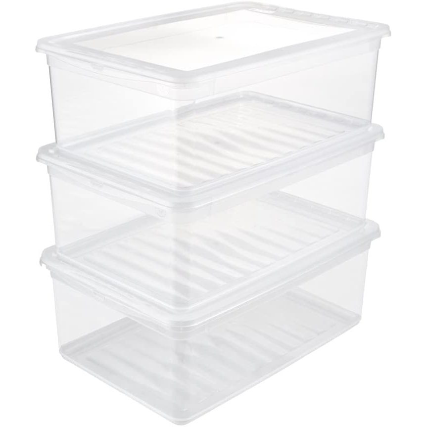 Keeeper - Set mit 3 Aufbewahrungsboxen 11L Transparent, Kollektion Bea