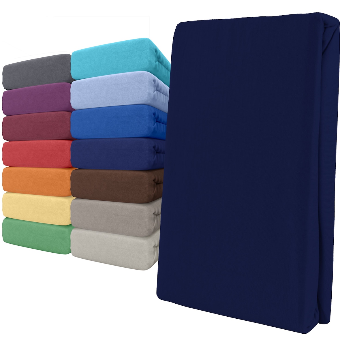 Spannbettlaken Boxspringbett 100% Baumwolle 180-200x220 cm Dunkelblau