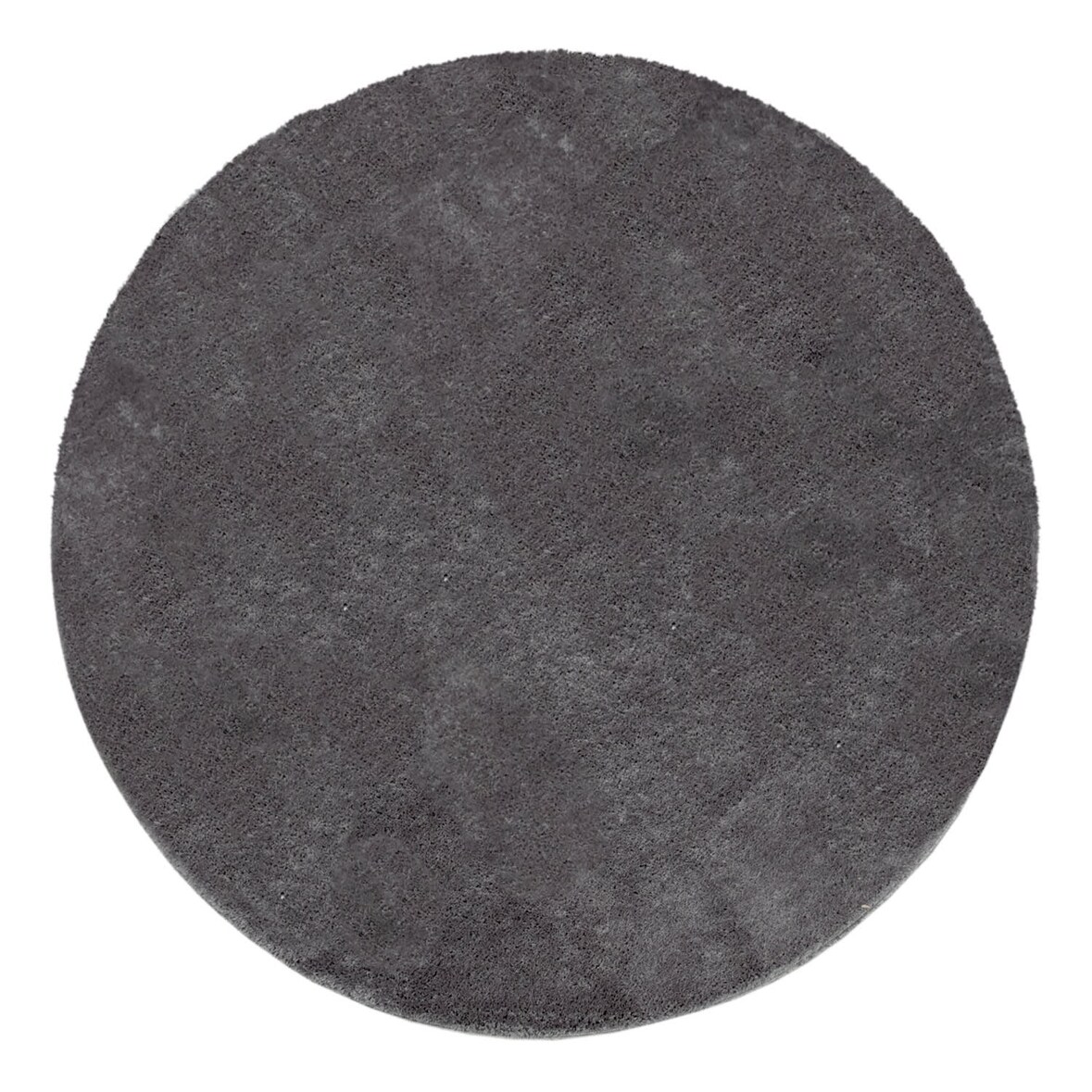 Teppich Kurzflor waschbar Unifarben Wohnzimmer schmutzabweisend Anthrazit Rund 200D | 100% Polyester | Florhöhe: 10 mm | pflegeleicht