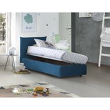 thumbnail of Dmora Letto singolo Marina, Letto contenitore con rivestimento in tessuto, 100% Made in Italy, Apertura laterale, adatto per materasso Cm 80x190, Blu